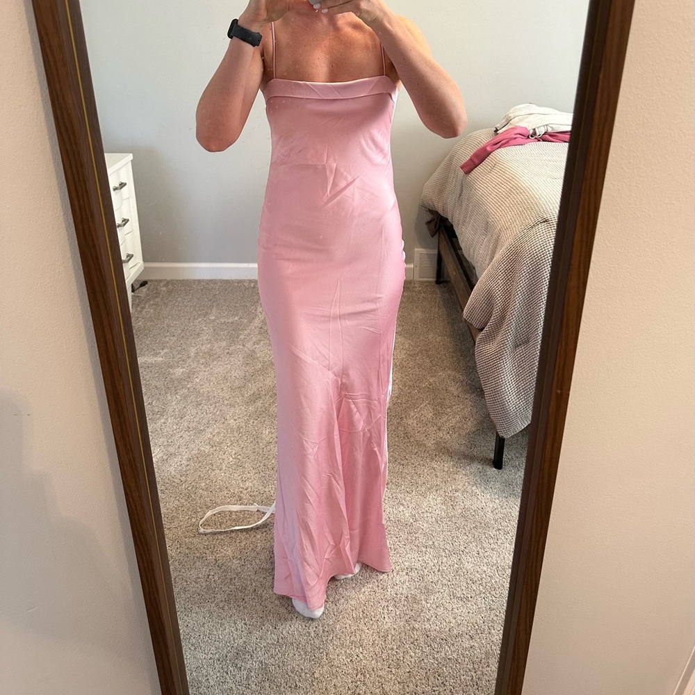 Elegant Pink Strapless Dress